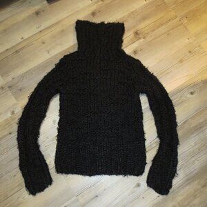 BCBG Turtleneck Sweater Large Loose Knit Weave - S